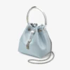 Bolso tipo cubo Bon Bon de satén azul hielo Bolso tipo cubo Bon Bon de satén azul hielo