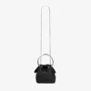 Bolso tipo cubo Bon Bon de satén negro con lazo de terciopelo Bolso tipo cubo Bon Bon de satén negro con lazo de terciopelo