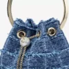 Bolso tipo cubo Bon Bon de tejido vaquero con diseño entrecruzado Bolso tipo cubo Bon Bon de tejido vaquero con diseño entrecruzado
