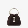 Bolso tipo cubo Bon Bon en color chocolate con asa metálica