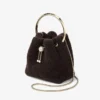 Bolso tipo cubo Bon Bon en color chocolate con asa metálica