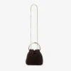 Bolso tipo cubo Bon Bon en color chocolate con asa metálica