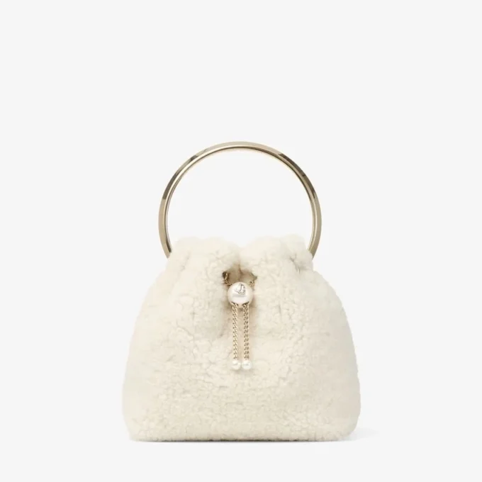 Bolso tipo cubo Bon Bon Natural con asa metálica Bolso tipo cubo Bon Bon Natural con asa metálica