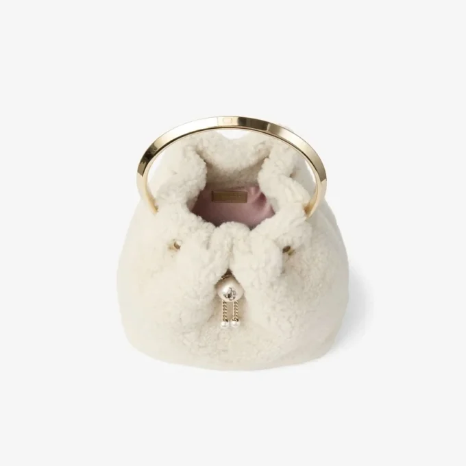 Bolso tipo cubo Bon Bon Natural con asa metálica Bolso tipo cubo Bon Bon Natural con asa metálica