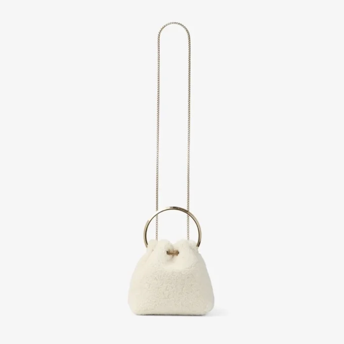 Bolso tipo cubo Bon Bon Natural con asa metálica Bolso tipo cubo Bon Bon Natural con asa metálica
