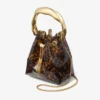 Bolso tipo cubo Bon Bon transparente en carey con asa esculpida Bolso tipo cubo Bon Bon transparente en carey con asa esculpida
