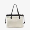 Bolso tote con cordón Bolso tote mediano de piel de oveja natural con cordón y ribetes de cuero Bolso tote con cordón Bolso tote mediano de piel de oveja natural con cordón y ribetes de cuero