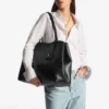 Bolso tote Diamond grande de piel de becerro negro