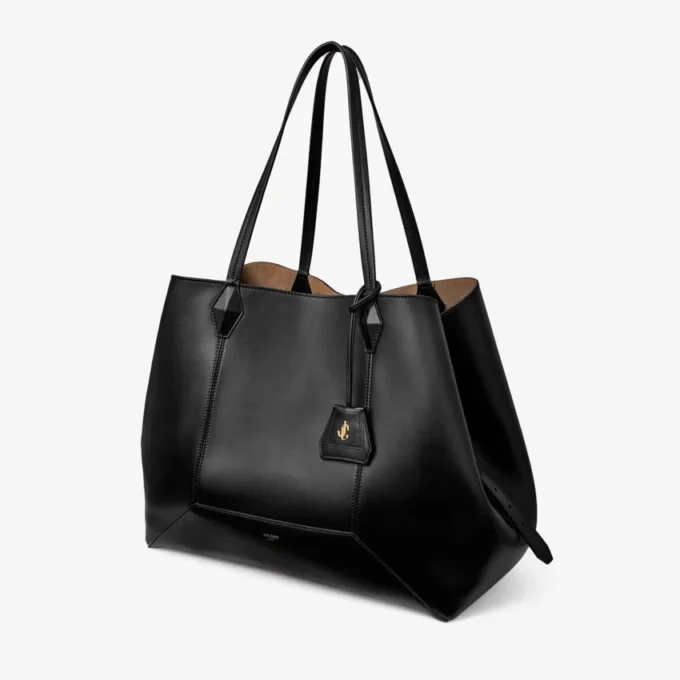 Bolso tote Diamond grande de piel de becerro negro