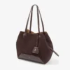 Bolso tote Diamond mediano de ante color café Bolso tote Diamond mediano de ante color café