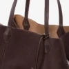 Bolso tote Diamond mediano de ante color café Bolso tote Diamond mediano de ante color café