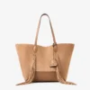 Bolso tote Diamond mediano de ante color toffee con flecos Bolso tote Diamond mediano de ante color toffee con flecos