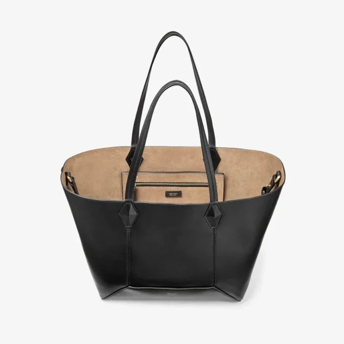 Bolso tote Diamond mediano de piel de becerro negro Bolso tote Diamond mediano de piel de becerro negro