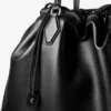 Bolso tote grande con cordón de piel de napa negra y logotipo de jimmy choo en relieve