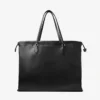 Bolso tote grande con cordón de piel de napa negra y logotipo de jimmy choo en relieve