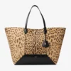 Bolso tote grande Diamond Bolso tote de potro con estampado de leopardo natural Bolso tote grande Diamond Bolso tote de potro con estampado de leopardo natural