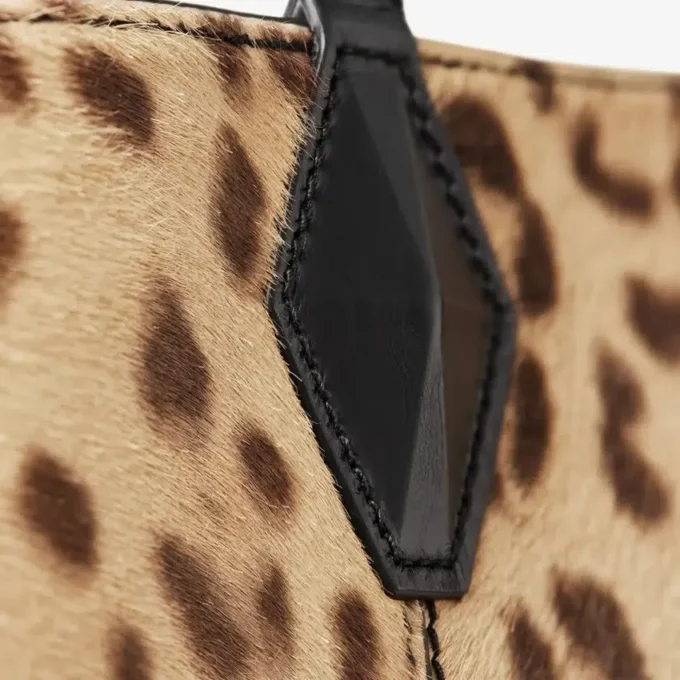Bolso tote grande Diamond Bolso tote de potro con estampado de leopardo natural Bolso tote grande Diamond Bolso tote de potro con estampado de leopardo natural