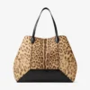 Bolso tote grande Diamond Bolso tote de potro con estampado de leopardo natural Bolso tote grande Diamond Bolso tote de potro con estampado de leopardo natural