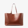 Bolso tote Nine2Five East-West de piel con estampado Elaphe en color coñac