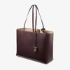 Bolso tote Nine2Five East-West de piel de becerro lisa en color merlot intenso