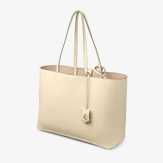 Bolso tote Nine2Five East-West de piel estampada Elaphe en color Buttermilk
