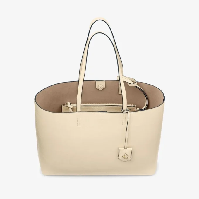 Bolso tote Nine2Five East-West de piel estampada Elaphe en color Buttermilk Bolso tote Nine2Five East-West de piel estampada Elaphe en color Buttermilk
