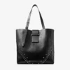 Bolso tote vertical Bar mediano Bolso tote de piel de becerro de grano suave en negro con estrellas texturizadas Bolso tote vertical Bar mediano Bolso tote de piel de becerro de grano suave en negro con estrellas texturizadas