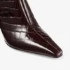 Botas Agathe 85 Sambuco de piel brillante con relieve de cocodrilo