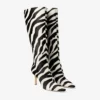 Botas altas Gloria 85 de piel de potro con estampado de cebra natural