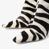 Botas altas Gloria 85 de piel de potro con estampado de cebra natural