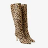 Botas altas Gloria 85 de piel de potro con estampado de leopardo natural