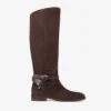 Botas altas Lawton de ante marrón y piel de becerro Botas altas Lawton de ante marrón y piel de becerro