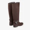 Botas altas Lawton de ante marrón y piel de becerro Botas altas Lawton de ante marrón y piel de becerro