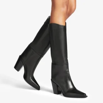 Botas Cece 80 de piel de becerro suave negra