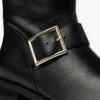 Botas de media caña de motero en piel de motero negra