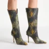 Botas de piel con estampado de pitón hasta la rodilla Botas de piel con estampado de pitón hasta la rodilla