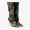 Botas de piel con estampado de pitón hasta la rodilla Botas de piel con estampado de pitón hasta la rodilla