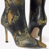 Botas de piel con estampado de pitón hasta la rodilla Botas de piel con estampado de pitón hasta la rodilla