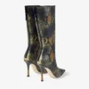Botas de piel con estampado de pitón hasta la rodilla Botas de piel con estampado de pitón hasta la rodilla