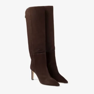 Botas hasta la rodilla Alizze 85 de ante color chocolate
