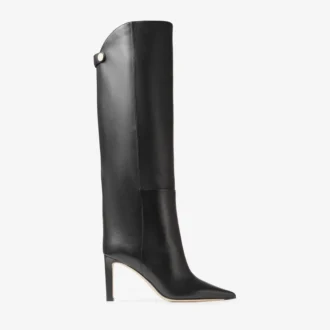 Botas hasta la rodilla Alizze 85 en piel lisa negra