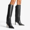 Botas hasta la rodilla Alizze 85 en piel lisa negra