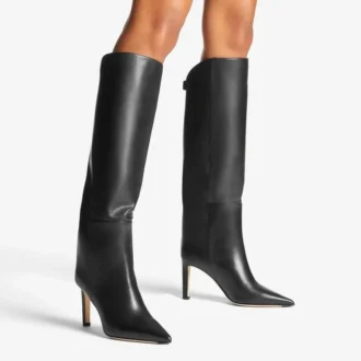 Botas hasta la rodilla Alizze 85 en piel lisa negra