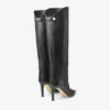 Botas hasta la rodilla Alizze 85 en piel lisa negra