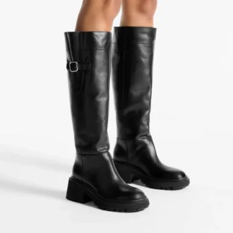Botas hasta la rodilla Tamsin en piel de becerro lisa y brillante