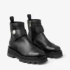 Botas planas de cuero negro Meena Botas planas de cuero negro Meena