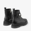 Botas planas de cuero negro Meena Botas planas de cuero negro Meena