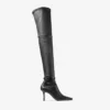 Botas por encima de la rodilla Camie en napa elástica negra y piel spazzolato Botas por encima de la rodilla Camie en napa elástica negra y piel spazzolato