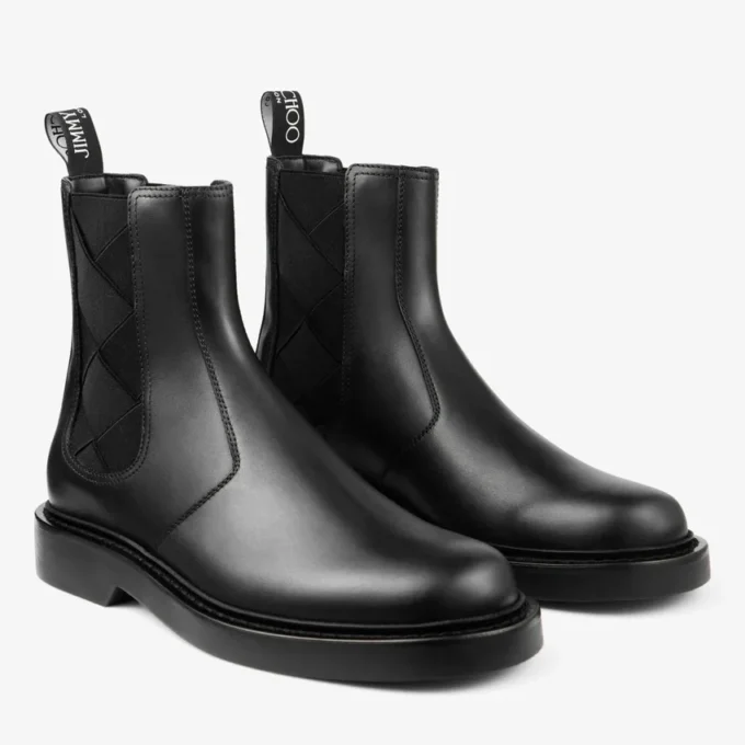 Botas Reggie Chelsea de piel de becerro negra Botas Reggie Chelsea de piel de becerro negra