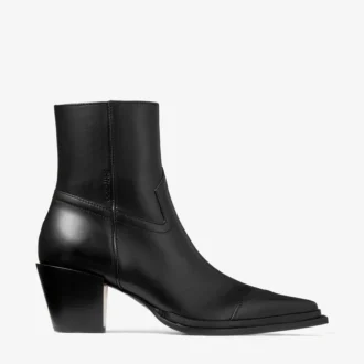 Botines Cece 60 en piel vachetta suave negra